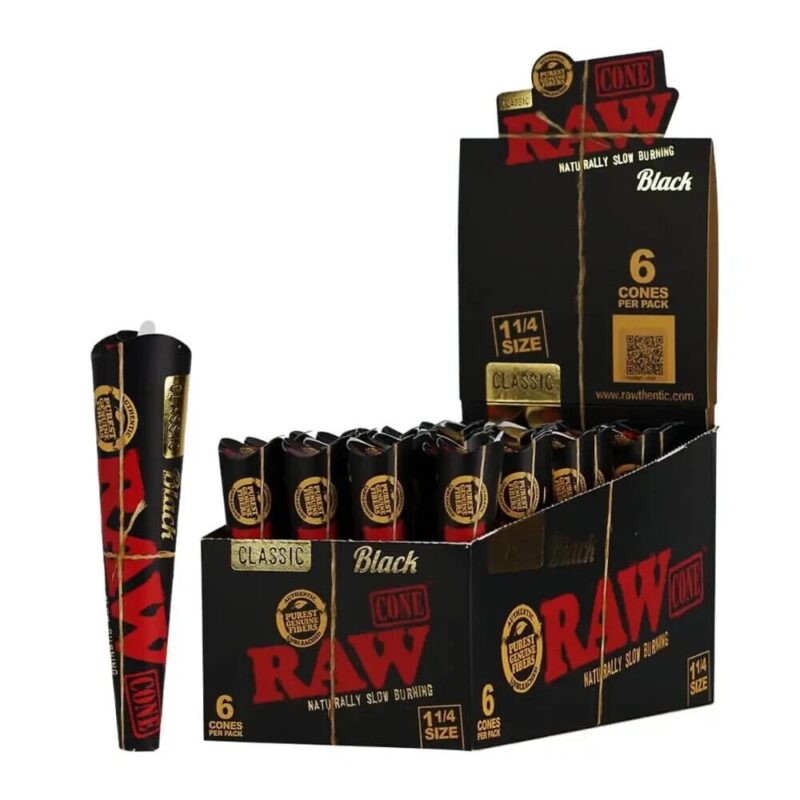 RAW BLACK CONES 6PK